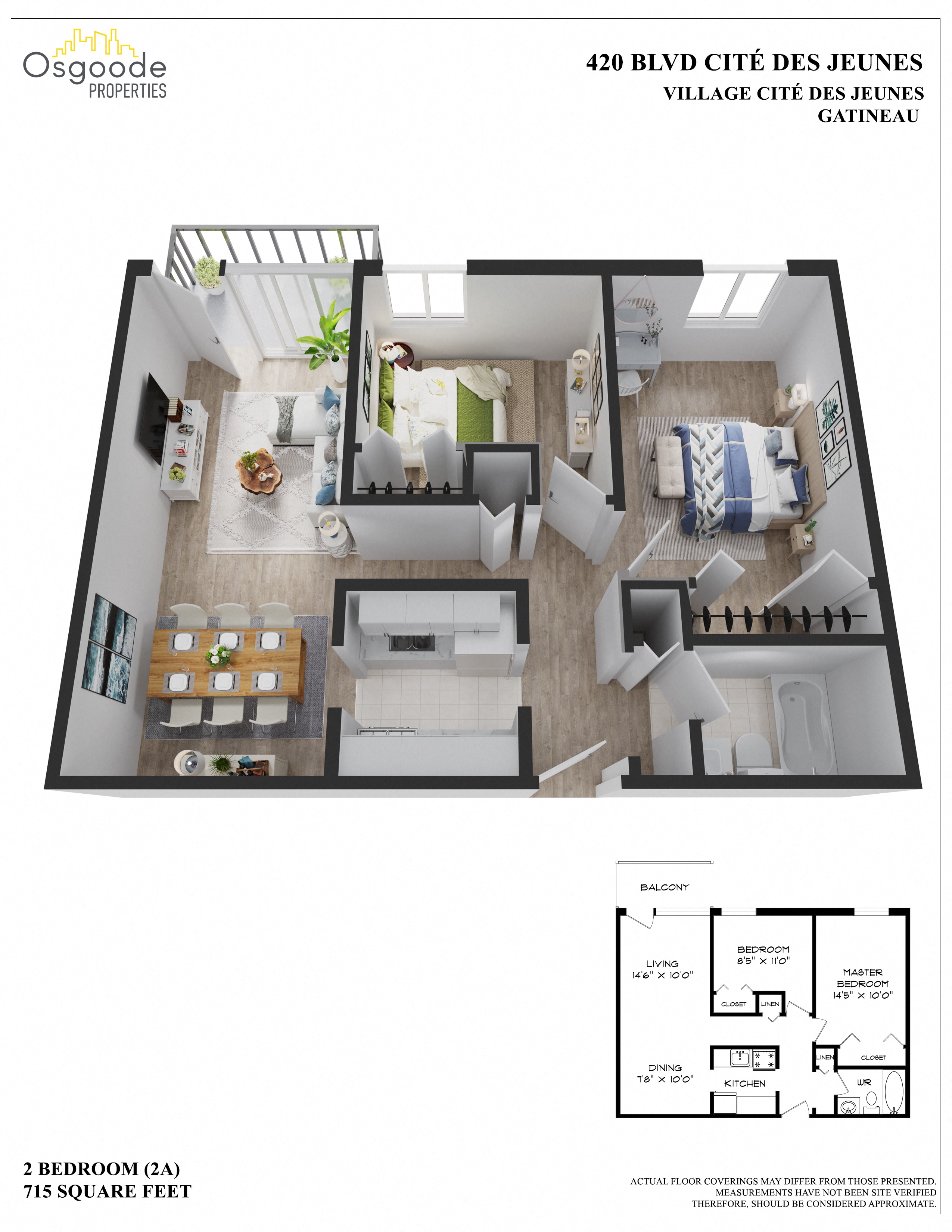 Appartement 2 Chambres a louer à Gatineau-Hull a Village Cite Des Jeunes - Plan 01 - TrouveUnAppart – L403863