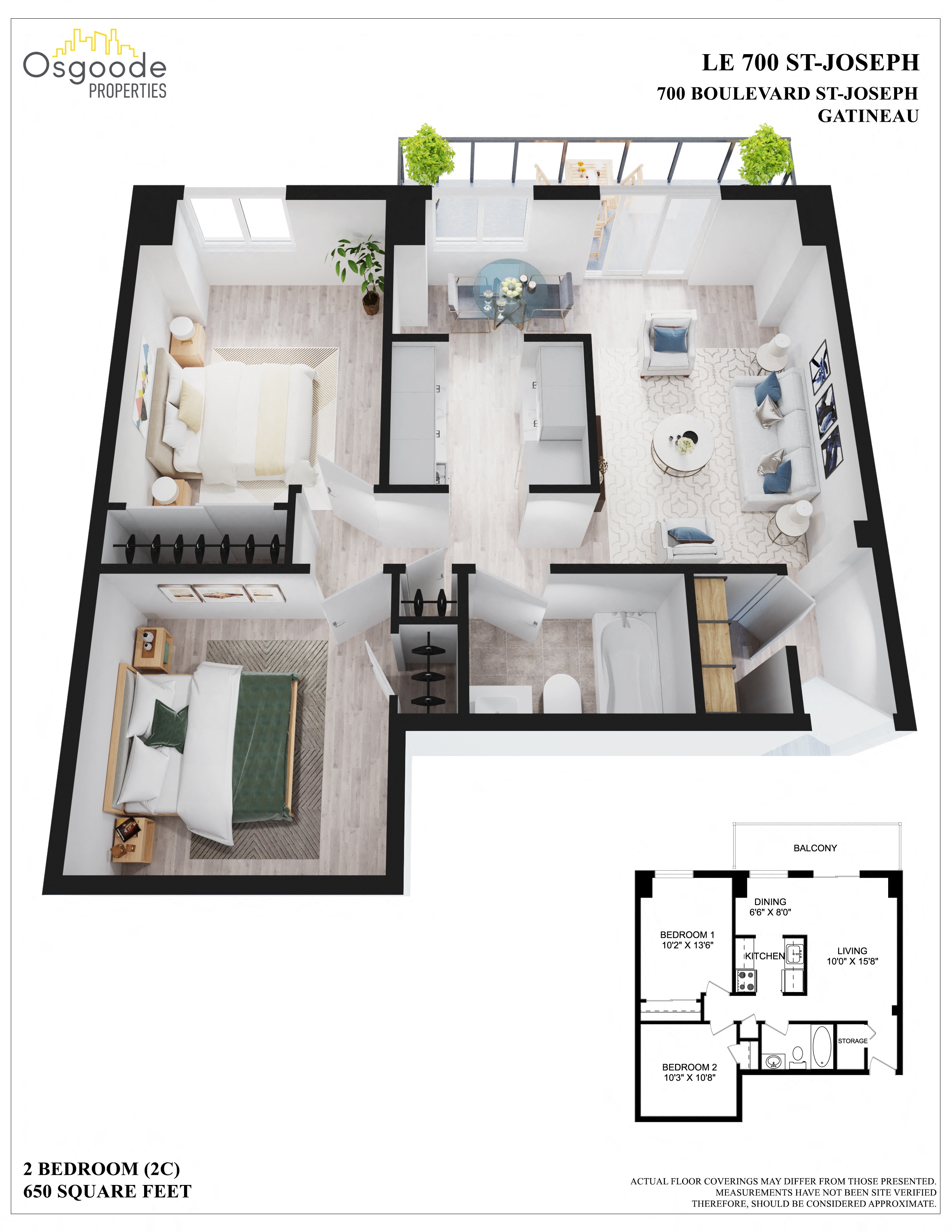 Appartement 2 Chambres a louer à Gatineau-Hull a 700 St Joseph - Plan 01 - TrouveUnAppart – L402685